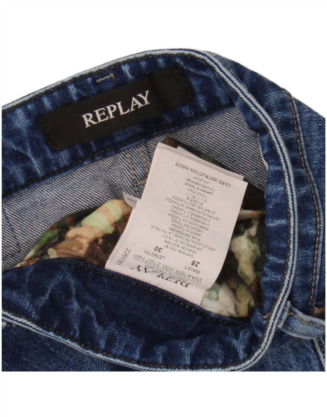 REPLAY Womens Distressed Slim Jeans W28 L30  Blue Cotton