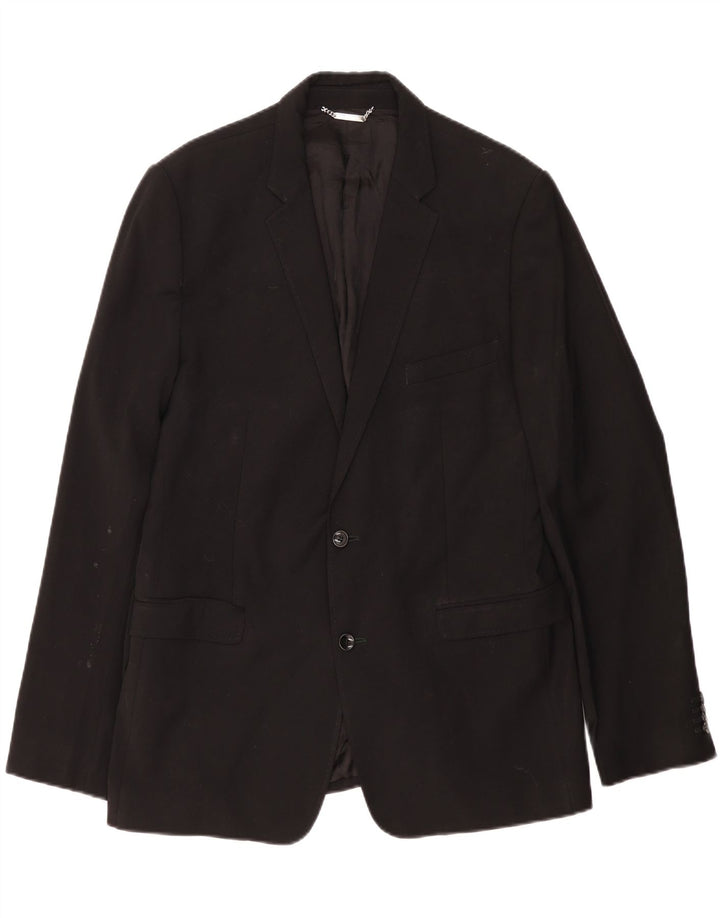 Dolce & Gabbana Mens Slim 2 Button Blazer Jacket IT 54 2XL Black Wool