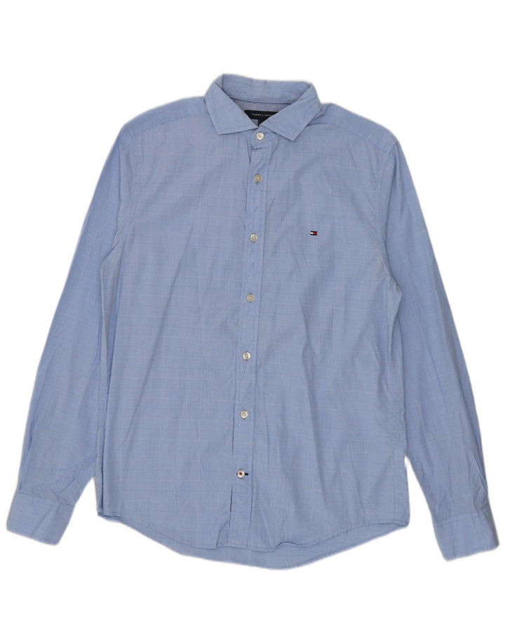 Tommy Hilfiger Mens Shirt Small Blue Check Cotton