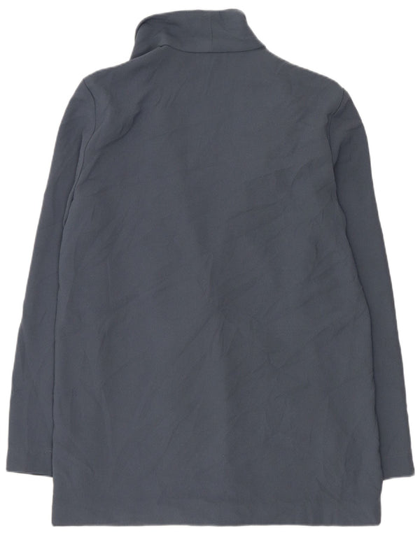 Topshop Womens Double Breasted Blazer Jacket UK 10 Small Blue Polyester