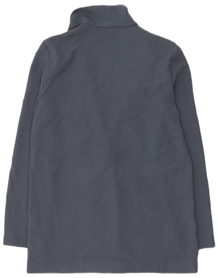 Topshop Womens Double Breasted Blazer Jacket UK 10 Small Blue Polyester