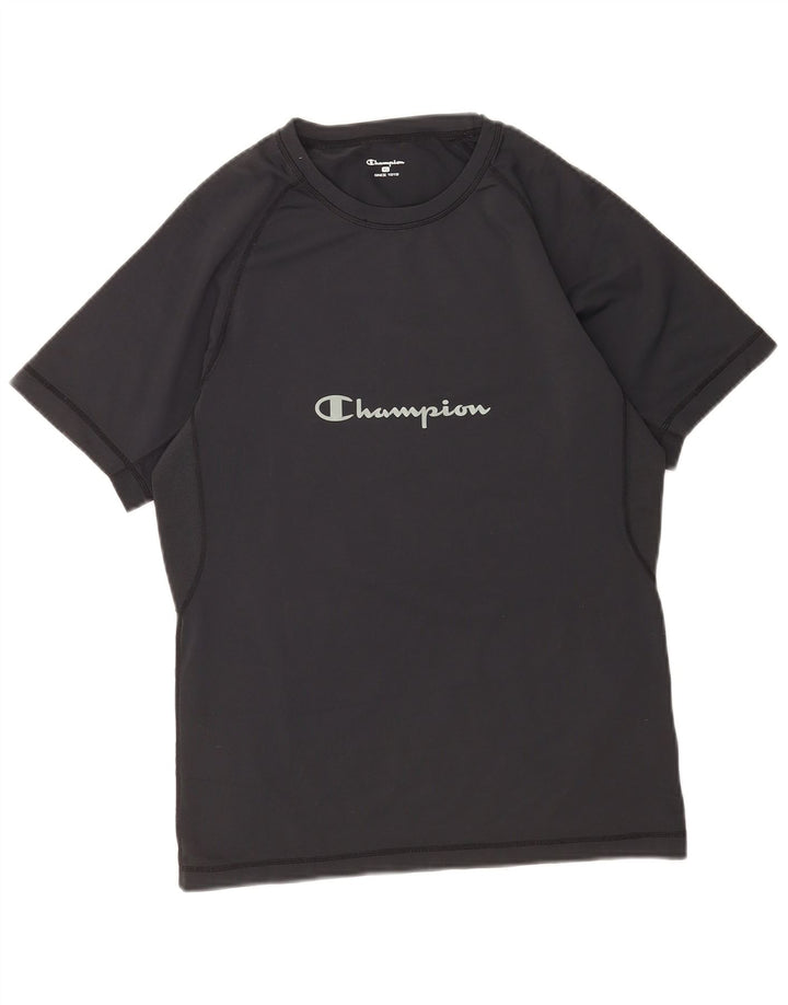 Champion Mens Graphic T-Shirt Top XL Black Polyamide