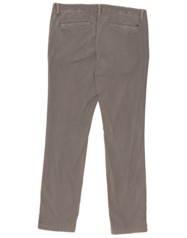 Tommy Hilfiger Mens Slim Chino Calças W36 L32 Algodão Cinza