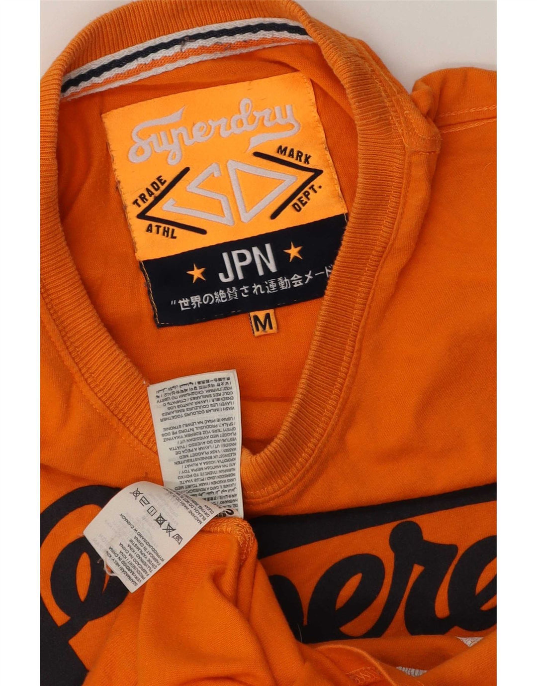 Superdry Mens Graphic T-Shirt Top Medium Orange Cotton