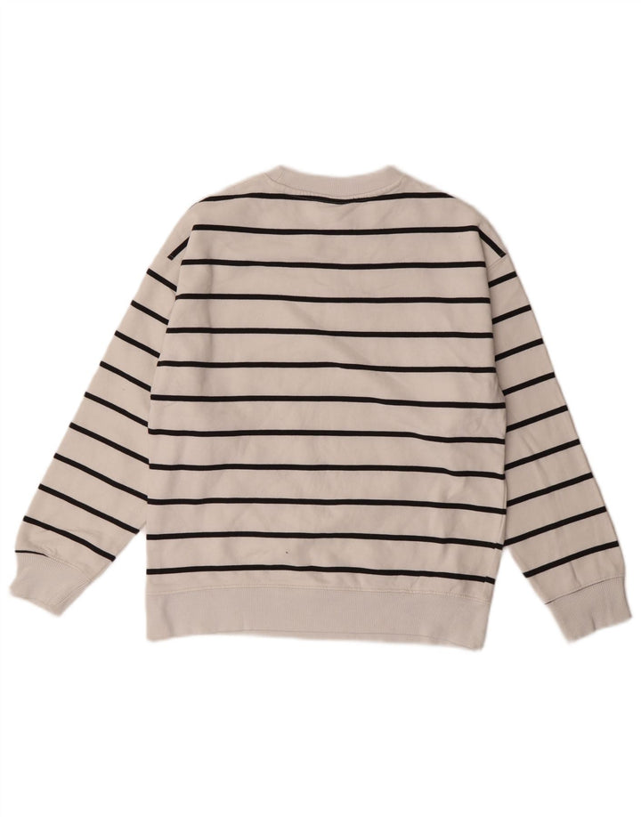 Zara Boys Sweatshirt Jumper 11-12 Years White Striped Cotton