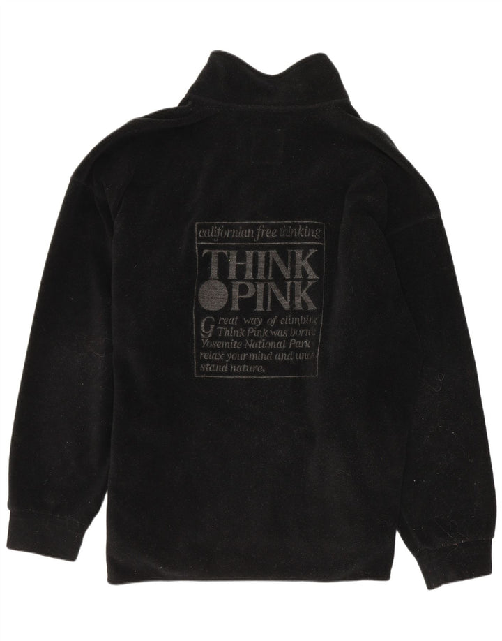 Think Pink Mens Graphic Zip Fleece Jumper με μεγάλο μαύρο πολυεστέρα