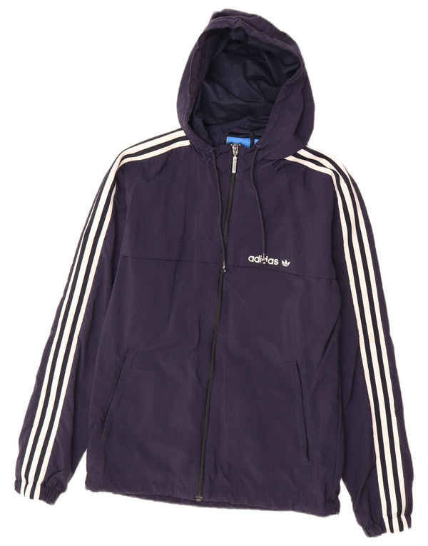 Adidas Veste de survêtement à capuche pour homme XS Bleu marine Nylon