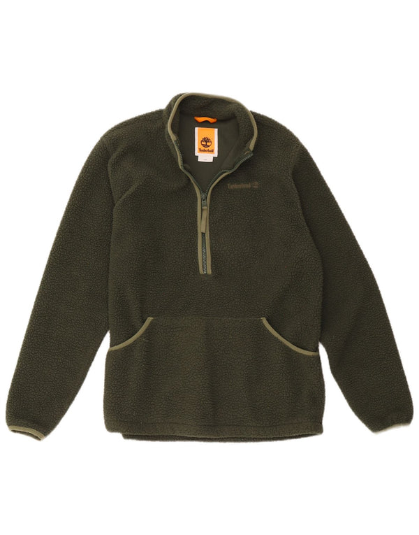 Timberland Maglione in pile da uomo con zip e collo piccolo poliestere verde