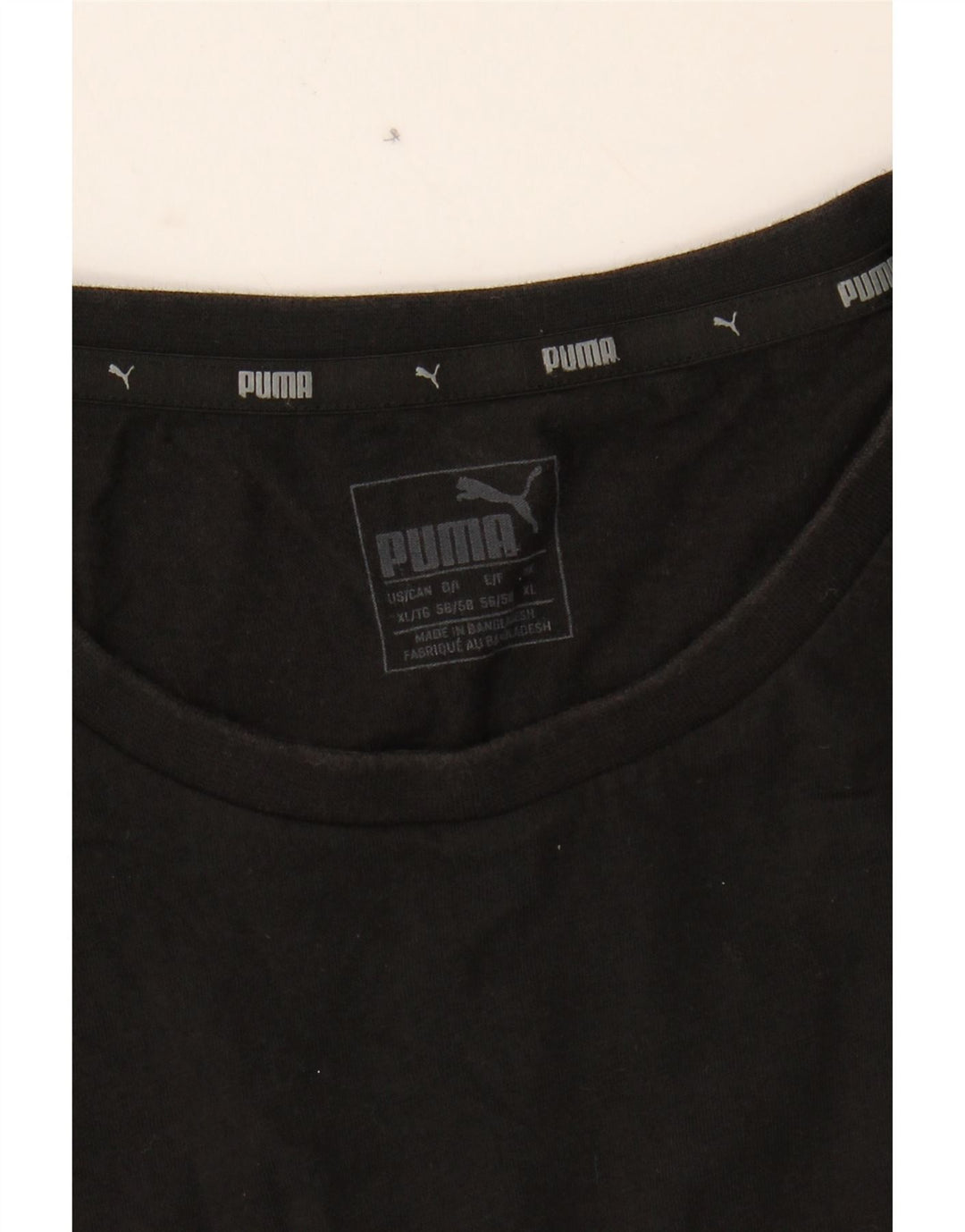 PUMA Mens Graphic T-Shirt Top XL Black Vintage Puma and Second-Hand Puma from Messina Hembry 