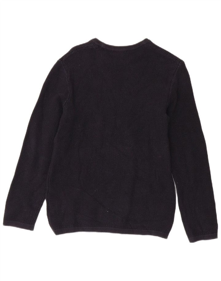Cos Mens Boat Neck Jumper Sweater Small Navy Blue Cotton