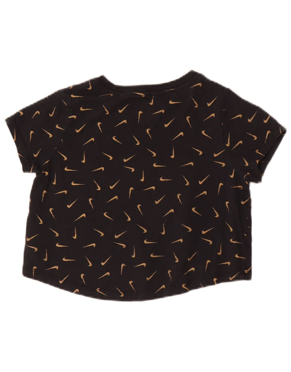 Maglietta corta con grafica Nike per ragazze, 10-11 anni, cotone maculato nero medio