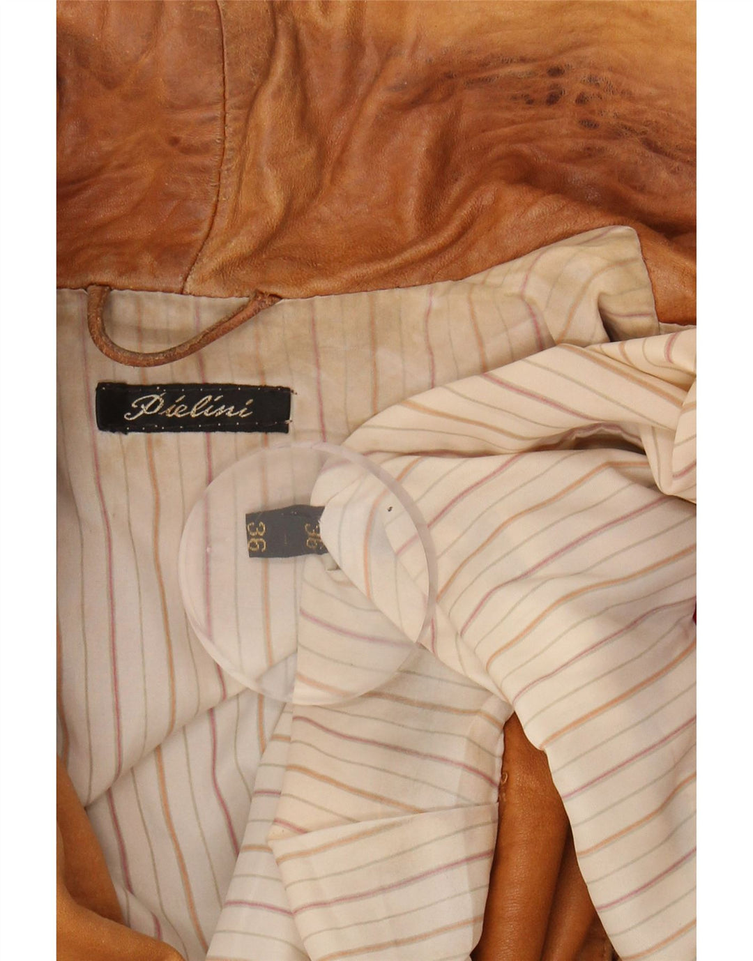 PIELINI Womens Oversized Leather Jacket EU 36 Small Brown