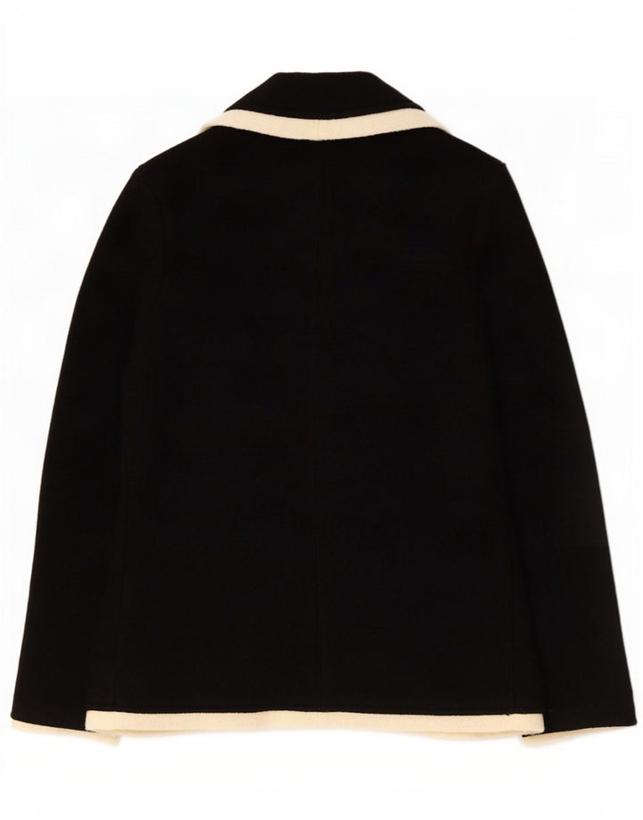 Zara Chaqueta Blazer De Punto De 2 Botones para Mujer UK 44 Grande Lana Negra