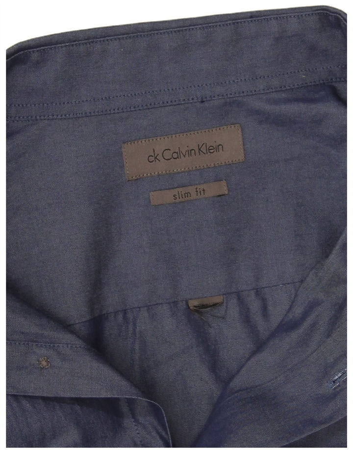 Camicia slim fit da uomo Calvin Klein grande blu navy
