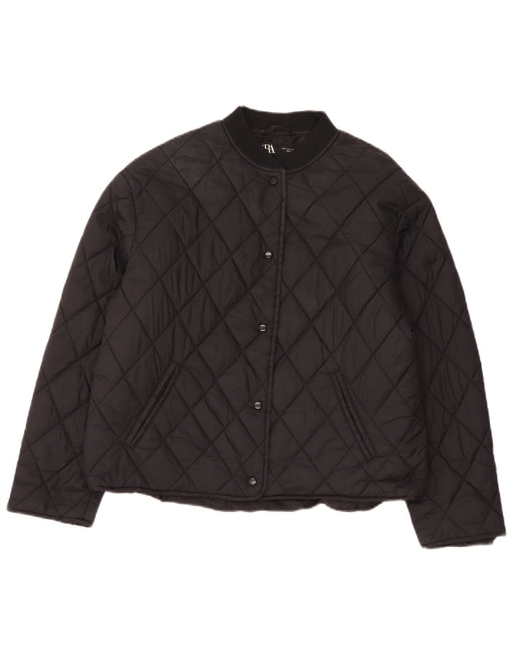 Jachetă matlasată supradimensionată pentru femei Zara UK 10 Small Black