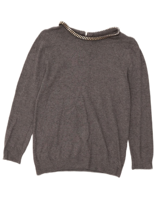 Zara Pull col bateau pour femme UK 10 Petit Gris