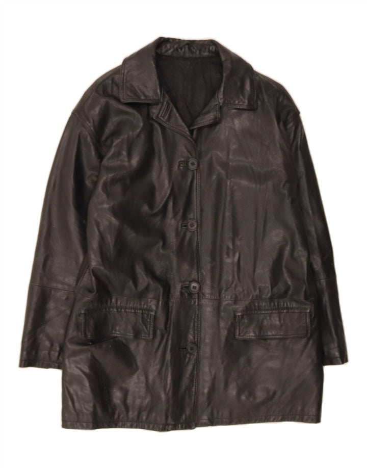 CARACTERE Womens Leather Jacket IT 46 Large Black Leather Vintage Caractere and Second-Hand Caractere from Messina Hembry 