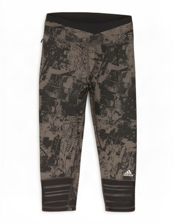 Leggings Adidas Climacool da donna con motivo astratto UK 12/14 Verde medio