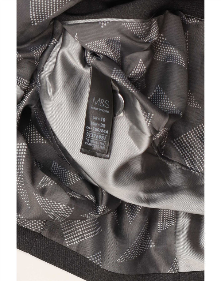 Marks & Spencer Γυναικείο μπλέιζερ 1 κουμπιού μπουφάν UK 10 Small Grey Polyester