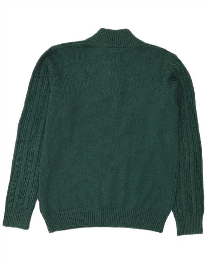 Crew Clothing Mens Button Neck Jumper Sweater Medium Green Nylon