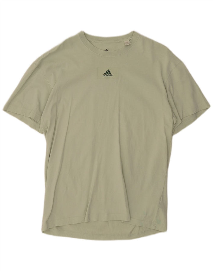 ADIDAS Mens Camiseta Top Pequeno Algodão Verde