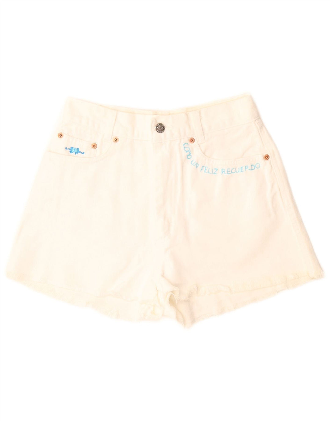 Charro Womens Wide Leg Denim Shorts W29 Medium White Cotton