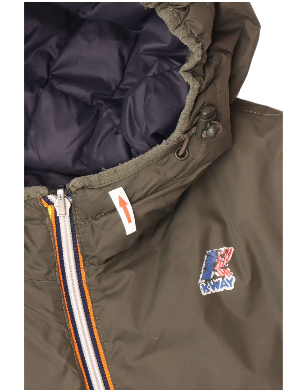 Giacca imbottita reversibile con cappuccio da uomo K-Way UK 38 Verde medio Poliammide