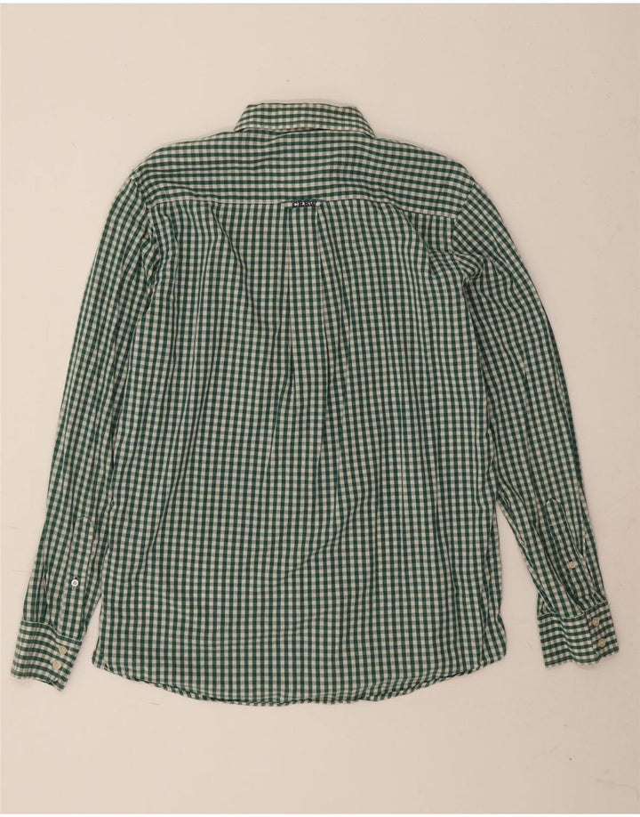 Crew Clothing Mens Shirt Large Green Gingham Cotton