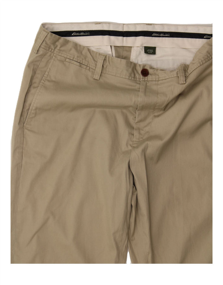 EDDIE BAUER Mens Straight Chino Trousers W34 L30  Beige Cotton Vintage Eddie Bauer and Second-Hand Eddie Bauer from Messina Hembry 