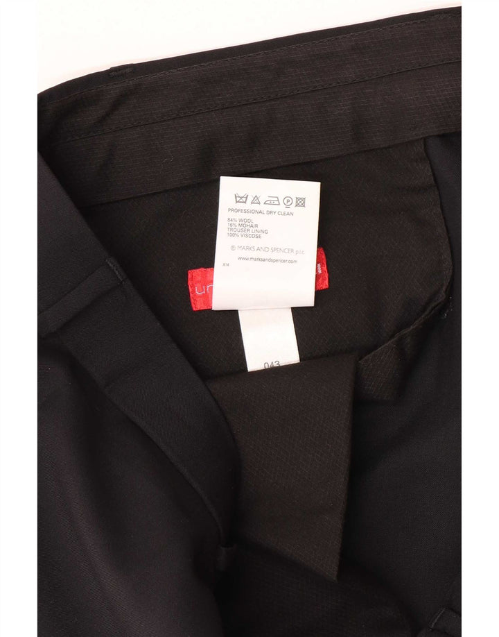 Marks & Spencer Straight Suit Bukser til mænd W40 L31 Sort uld