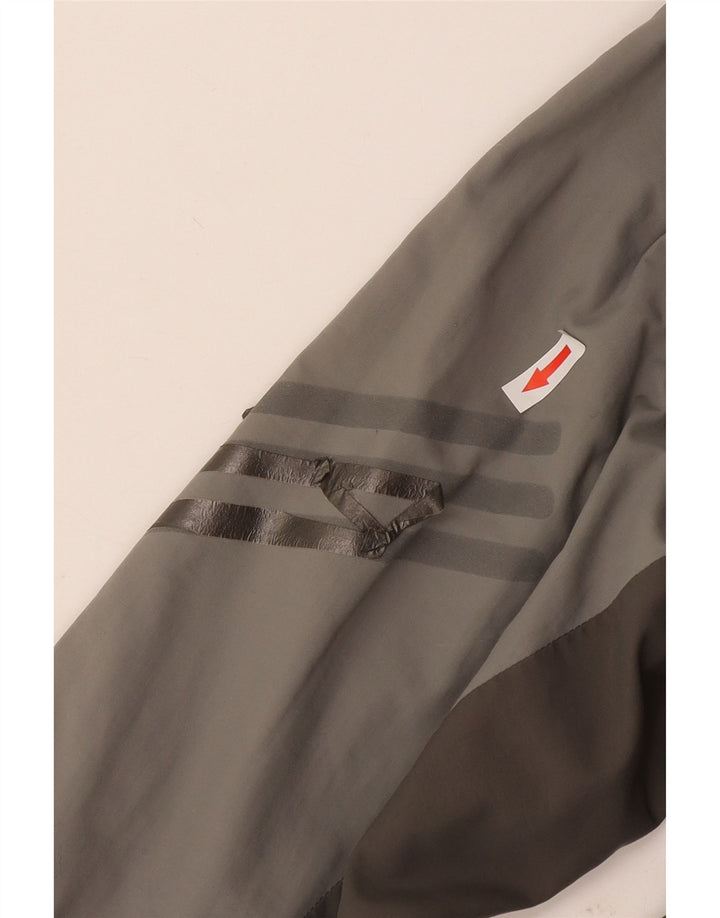 Adidas Mens Rain Jacket UK 40 Large Grey Colourblock Nylon