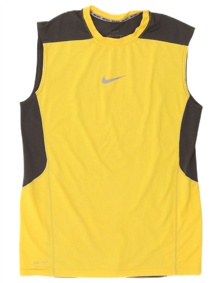 Vesta Nike Dri Fit pentru bărbați, mic, galben, din poliester
