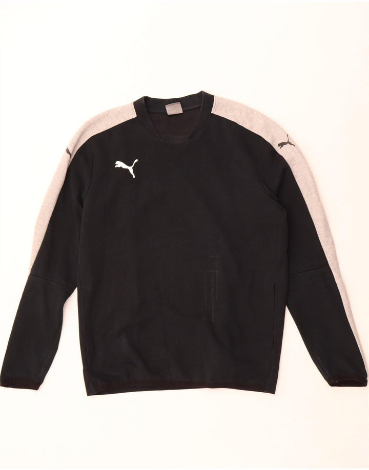 Puma Mens Sweatshirt Jumper Medium Black Colourblock Polyester