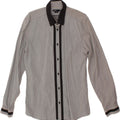 JULES Mens Slim Shirt Size 43/44 Small Grey Cotton Vintage Jules and Second-Hand Jules from Messina Hembry 