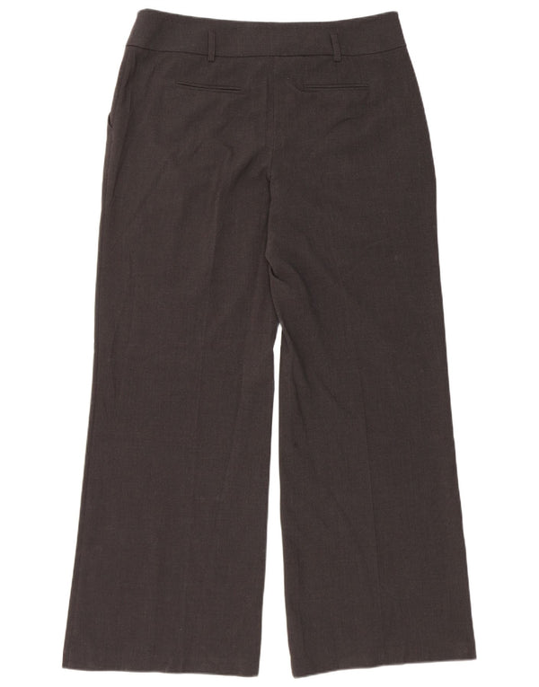 Marks & Spencer Womens Wide Leg Chino Trousers UK 14 Large W32 L30 Grey