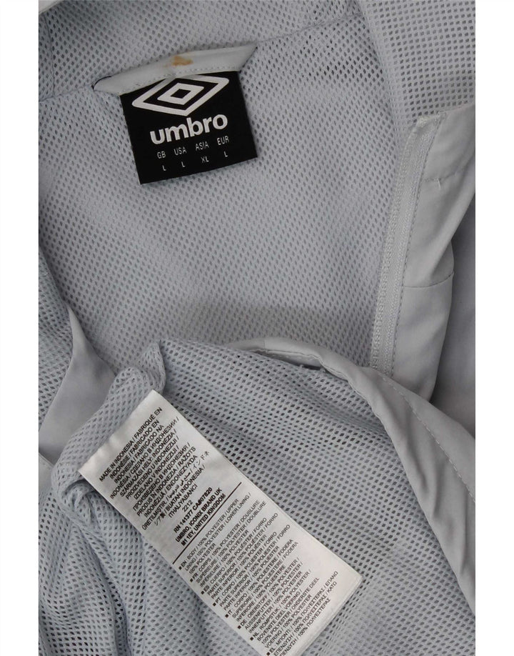 Umbro Herre Grafisk Hætte Regnjakke UK 40 Stor Grå Polyester