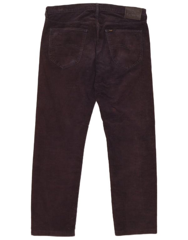 Lee Mens Daren Zip Fly Ravne hlače od samta W34 L29 tamnoplavi pamuk
