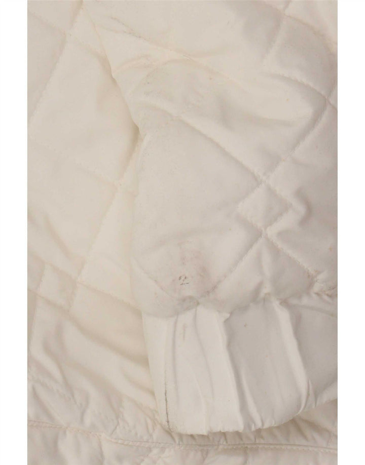 Adidas Damen Steppjacke UK 14 Mittelweißes Polyester