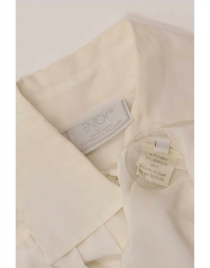 ENJOY Womens Loose Fit Pullover Shirt UK 14 Medium White Polyester