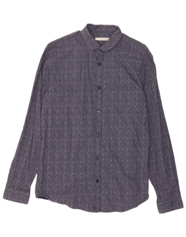 Ανδρικό πουκάμισο Jack & Jones, νούμερο 42, Μεγάλο Navy Blue Floral Βαμβακερό