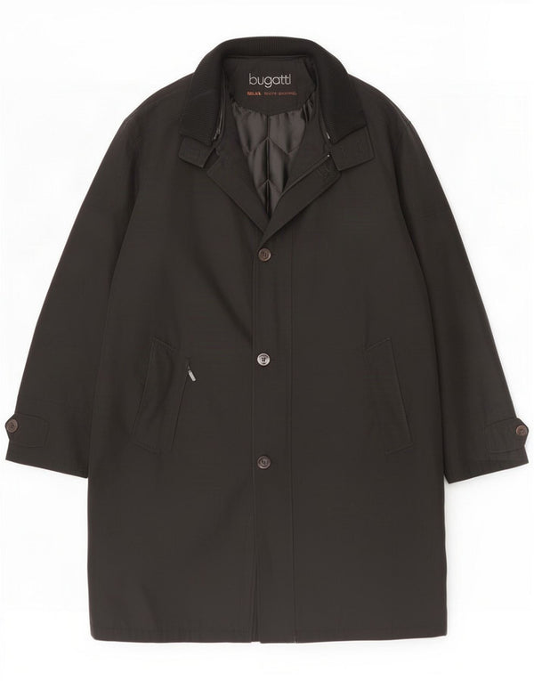 Bugatti Cappotto da uomo vestibilità comoda UK 44 2XL Nero Poliestere