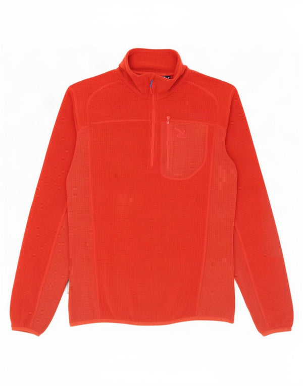 SALEWA Jersey de forro polar con cremallera y cuello para hombre, talla grande, rojo