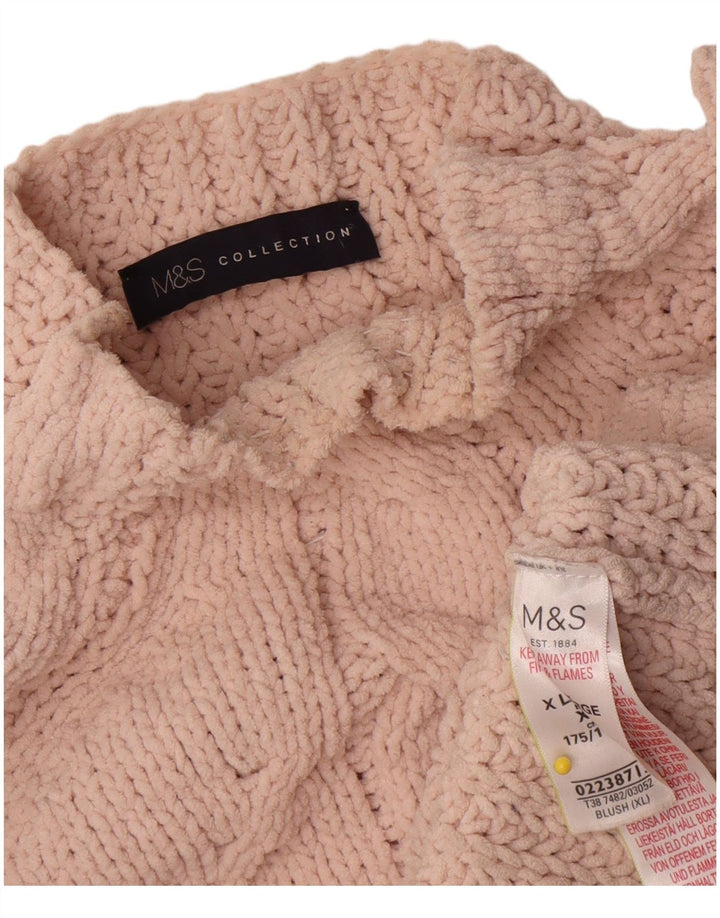 Marks & Spencer Womens Oversized Turtle Neck Jumper Sweater UK 18 XL Pink