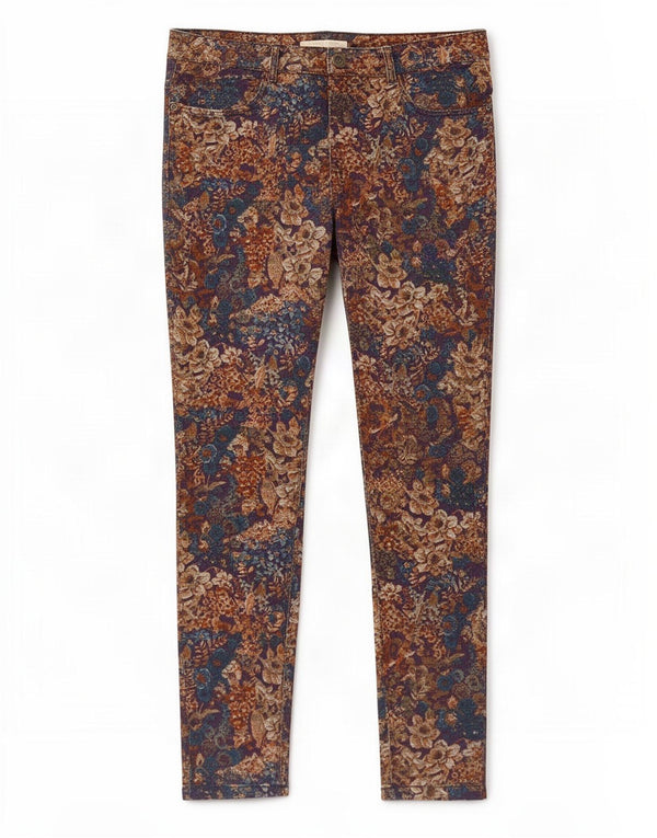 Jeans skinny da donna Zara EU 42 Large W32 L29 Cotone floreale multicolore