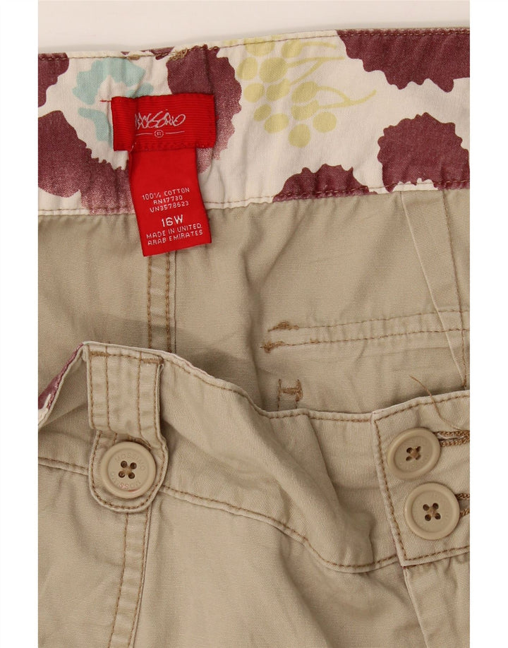 MOSSIMO Womens Straight Capri Trousers US 16 2XL W38 L21 Beige Cotton Vintage Mossimo and Second-Hand Mossimo from Messina Hembry 