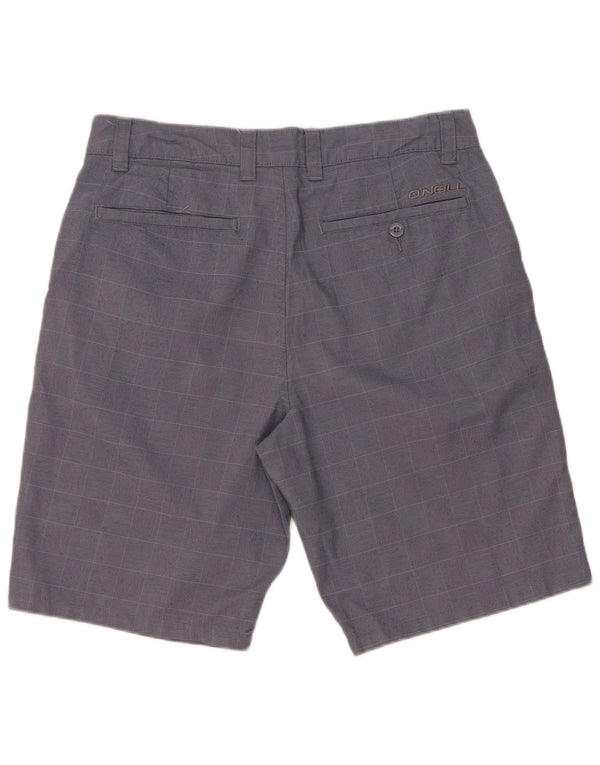 O'Neill Mens Chino Shorts W32 Medium Blue Check Polyester