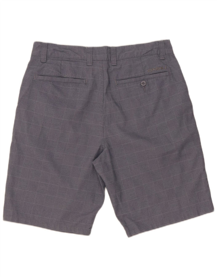 O'Neill Mens Chino Shorts W32 Medium Blue Check Polyester