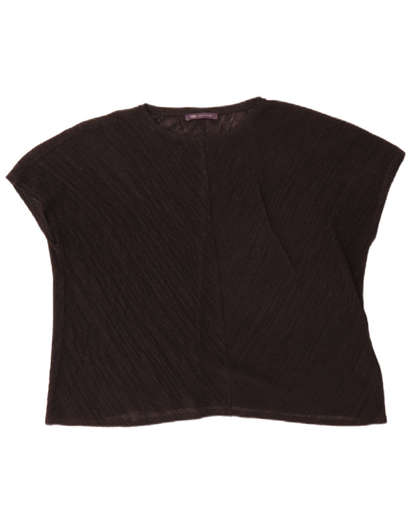 Marks & Spencer Womens Blouse Top UK 16 Large Black Polyester
