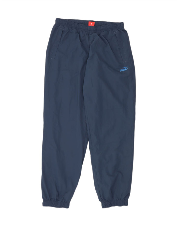 PUMA Mens Tracksuit Trousers Joggers Large Navy Blue Polyester