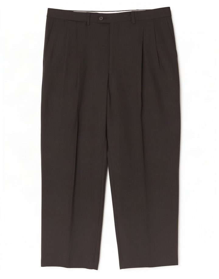 Lacoste Mens Pegged Suit Pantalon Taille 46 Large W36 L27 Laine Grise